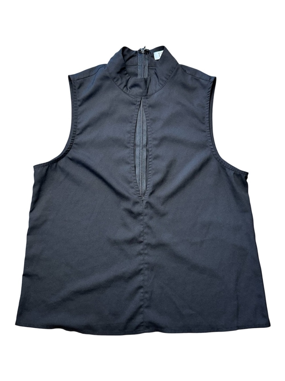 Tobi Black Sleeveless Mock-Neck Tank with Cutout Size S - Casual Evening Wear